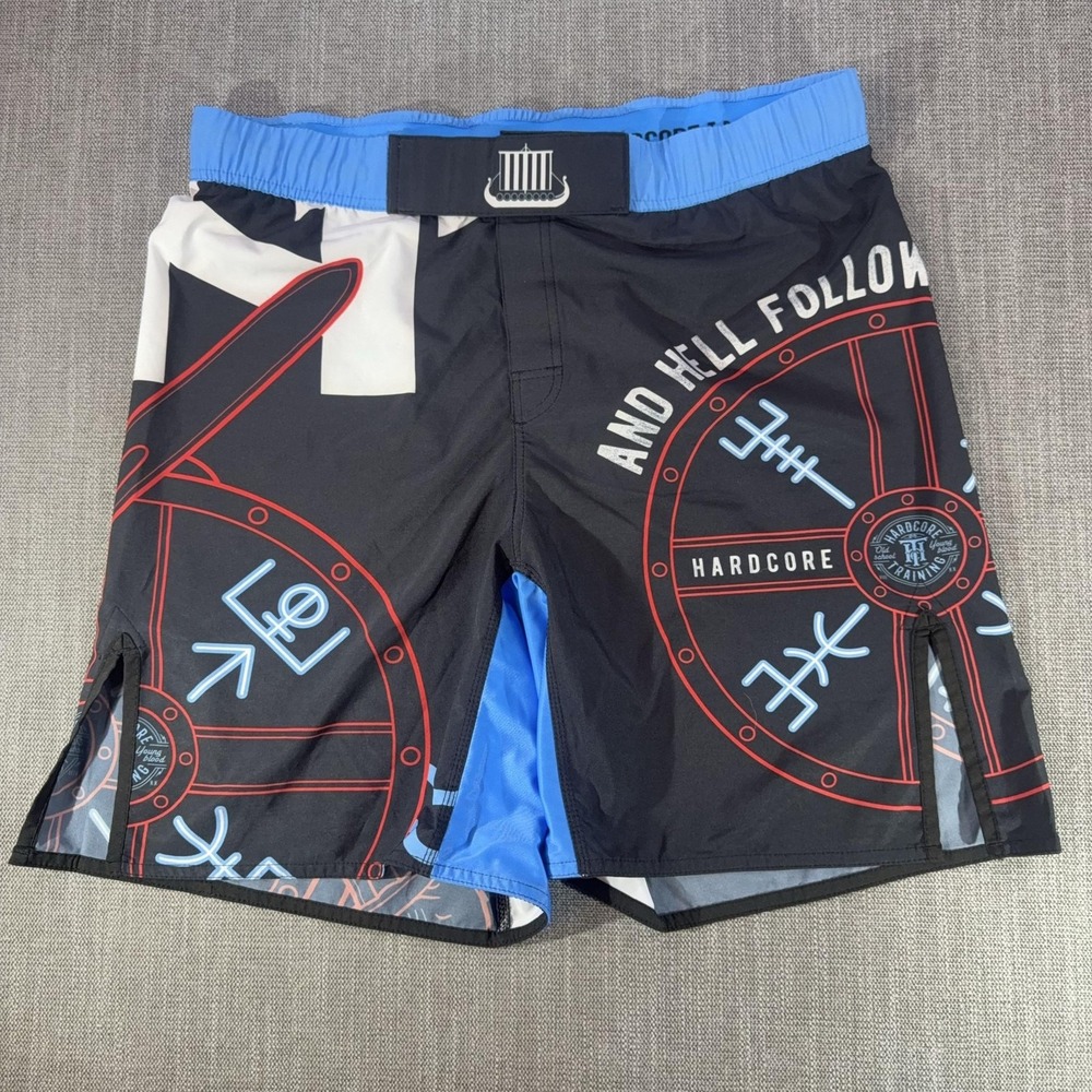 Hardcore Training Shorts Mens 2XL Black Viking MMA Wrestling Athletic Fight